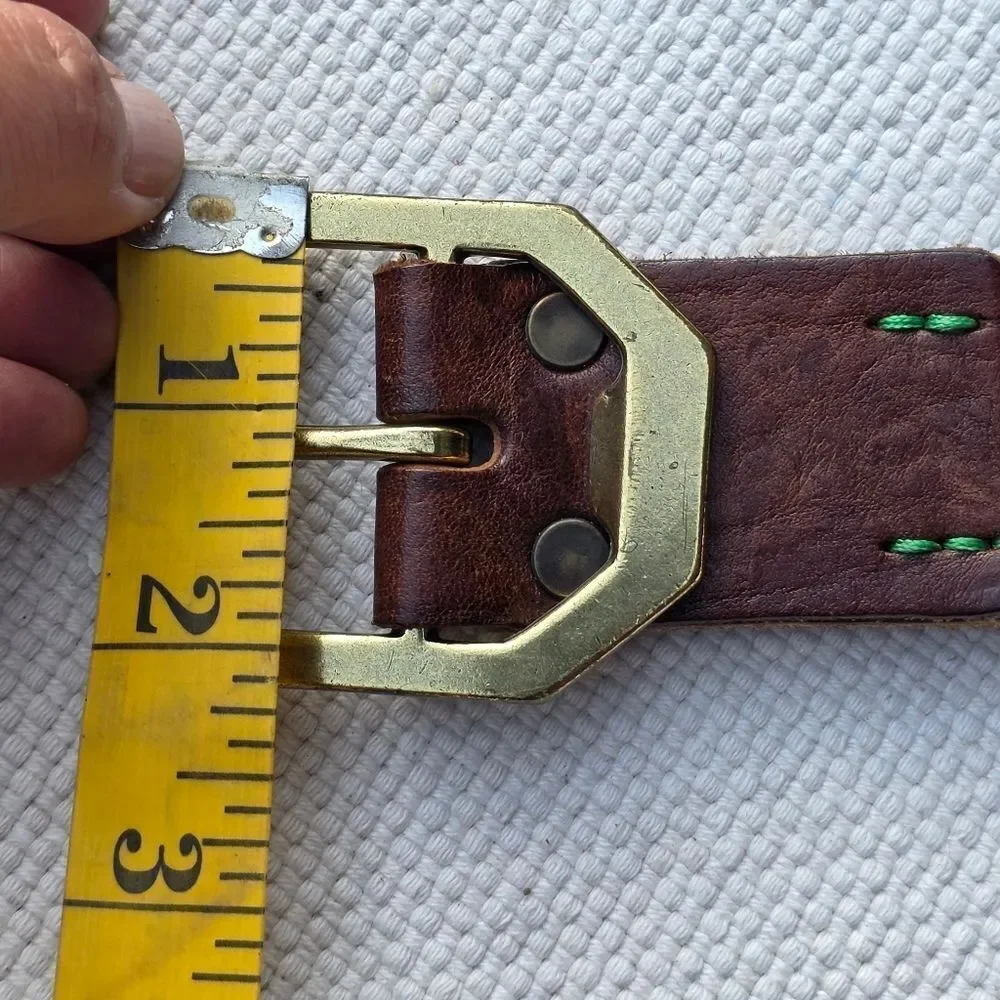 Ted baker brown leather belt broken in
